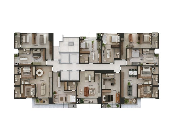 Planta do pavimento tipo do West Line